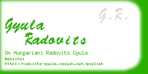 gyula radovits business card